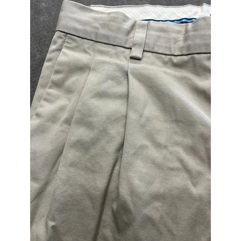Banana Republic Smithfield Chinos Mens 33x30‎ Khaki Tan Pleated Cuffed Cotton